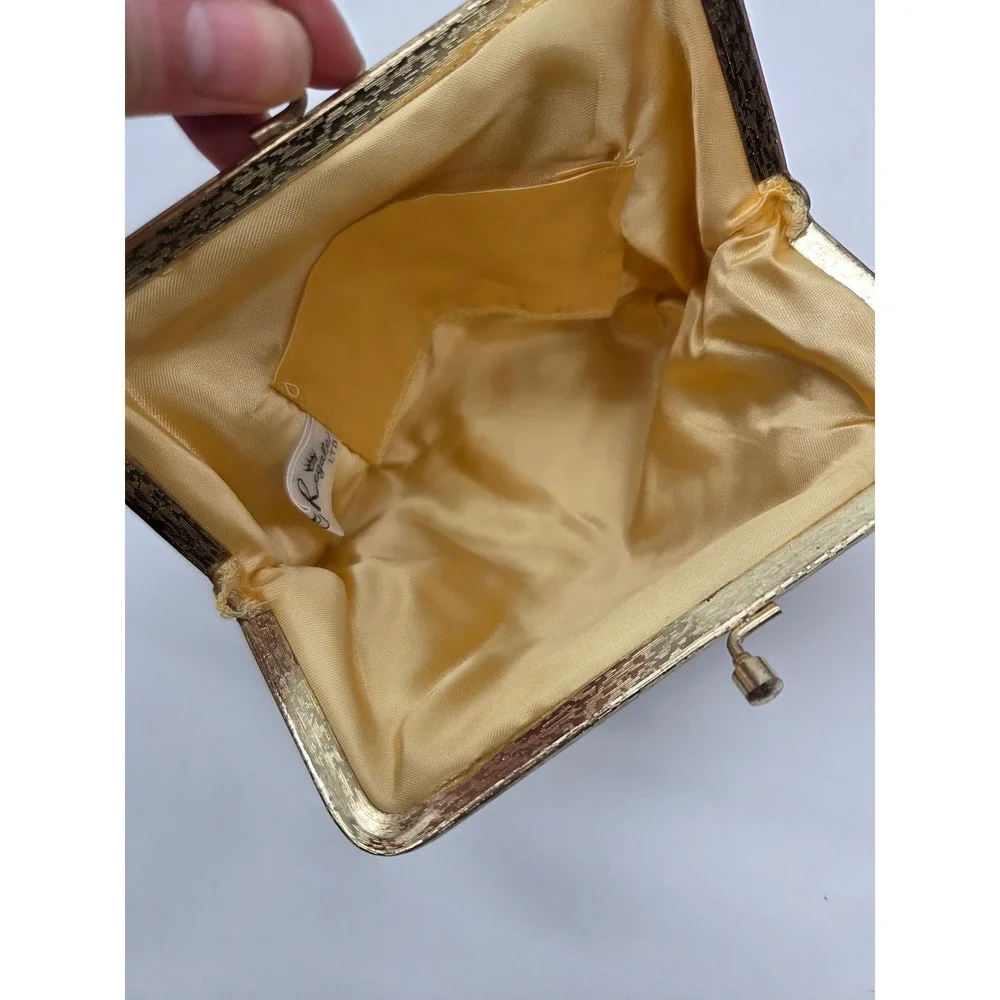 VNTG‎ La Regale Beaded Gold Clutch Bag Clutch Purse Shoulder Evening Formal Prom